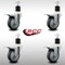 Service Caster 4'' SS Thermoplastic Rubber Swivel 1-7/8'' Expanding Stem Caster Set Total Lock Brake, 4PK SCC-SSEXTTL20S414-TPRB-178-4 - alternate 4